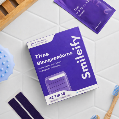 Tiras blanqueadoras moradas