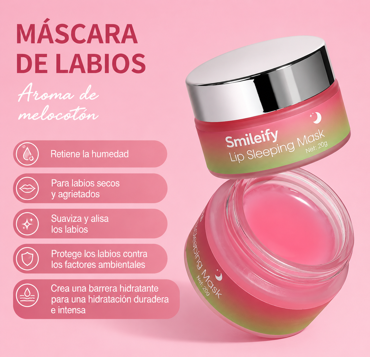 Bálsamo labial nocturno hidratante con colágeno