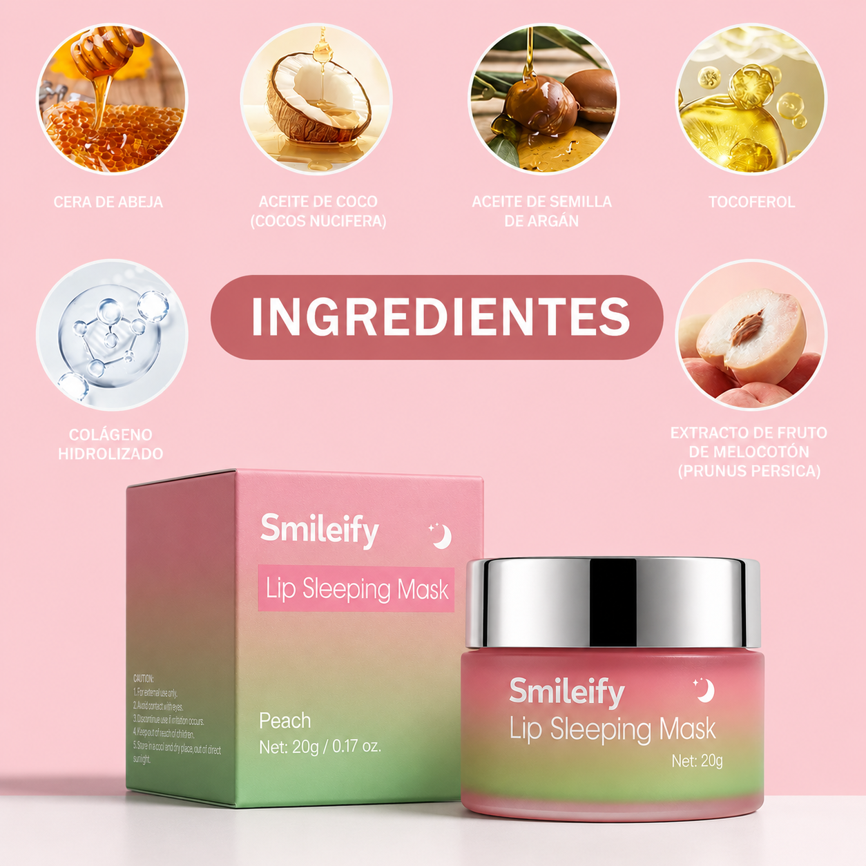 Bálsamo labial nocturno hidratante con colágeno