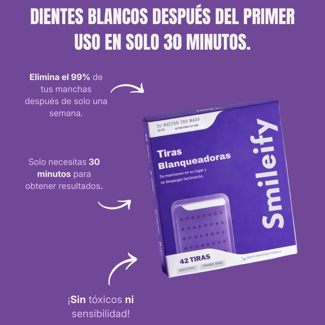 Tiras blanqueadoras moradas