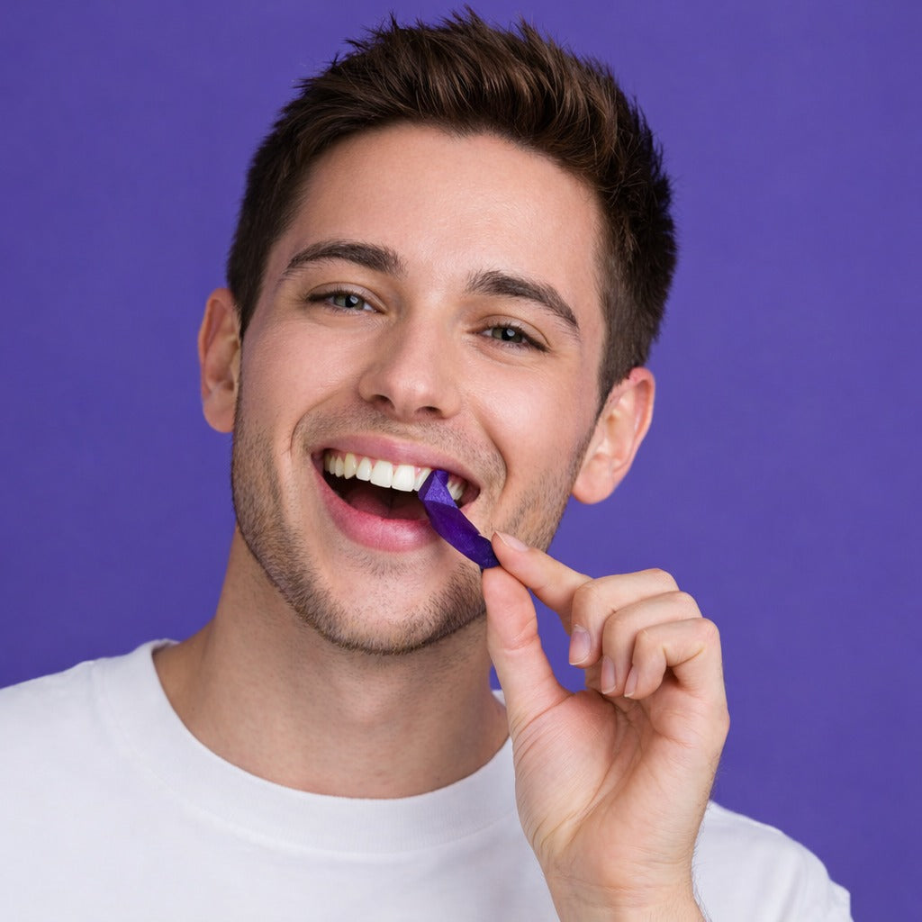 Tiras blanqueadoras moradas