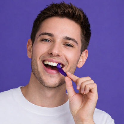 Tiras blanqueadoras moradas