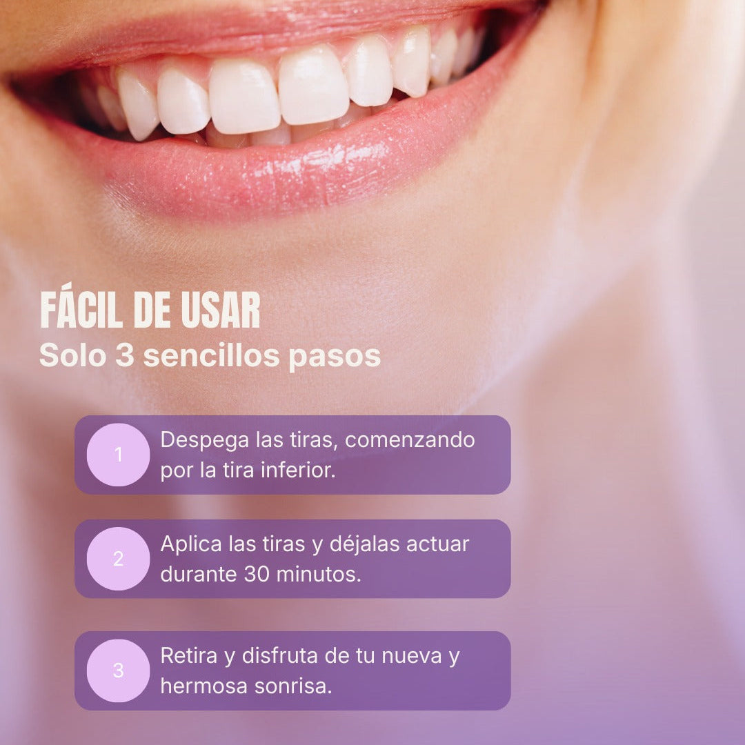 Tiras blanqueadoras moradas