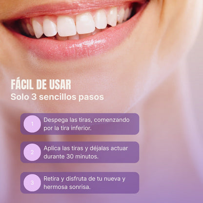 Tiras blanqueadoras moradas